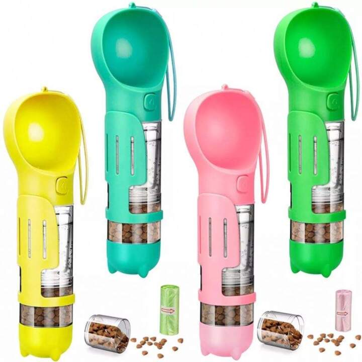 Botella para mascotas 4 en 1