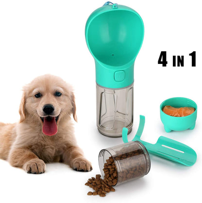 Botella para mascotas 4 en 1
