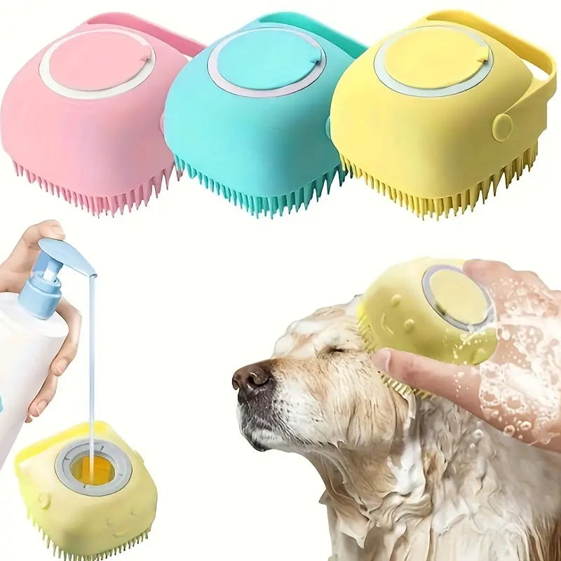 Cepillo Jabonero Masaje Para Mascota